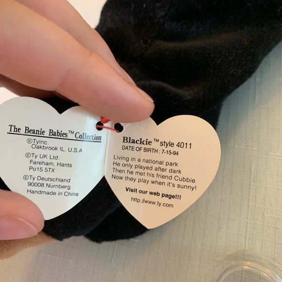 RARE! BLACKIE THE BEAR BEANIE BABIES - Picture 4 of 8